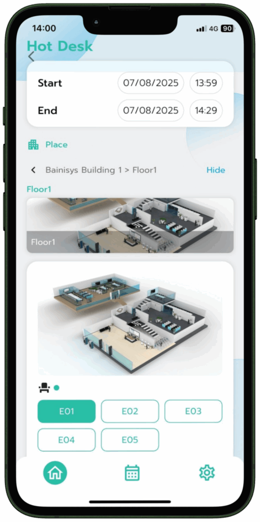 Hotdesk Booking Solution web and mobile app