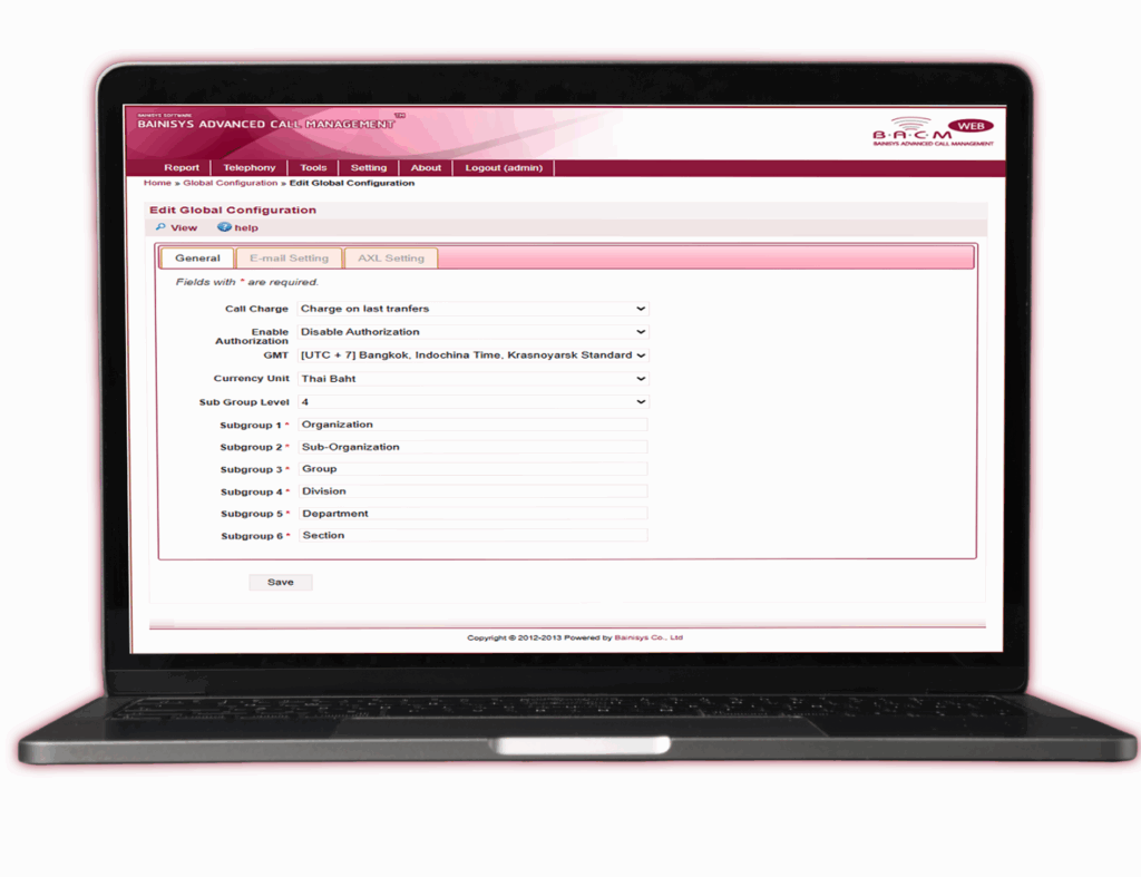 BACM Call Accounting Software dashboard for healthcare communication monitoring