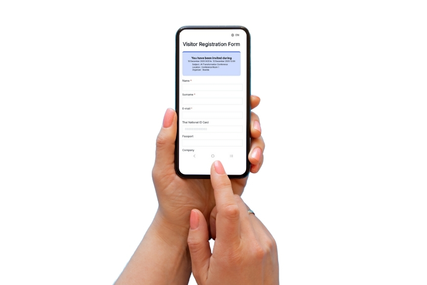 Pre-registration feature in visitor management system for secure advance visitor approval